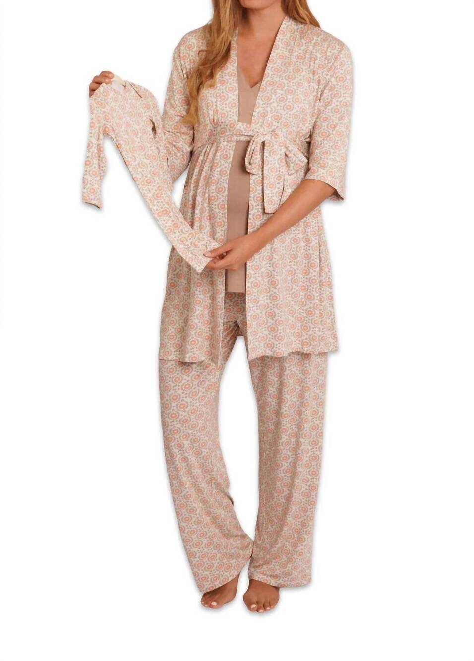 NEW EVERLY GREY analise 5 piece pajama set in bohemian